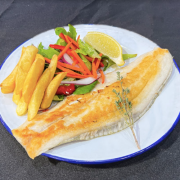 Barramundi with Chips and Salad Grilled) 